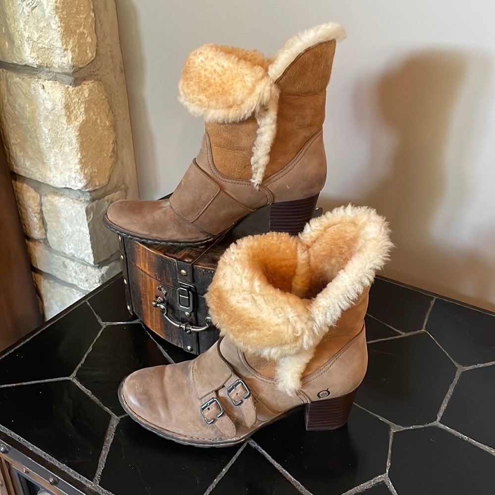 Born Shearling Lined Leather Bootie